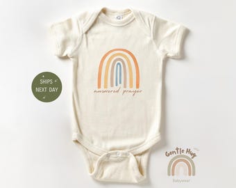 Answered Prayer Baby Bodysuit, Rainbow Baby Announcement Bodysuit, IVF Pregnancy Reveal Outfit, Cute Baby Shower Gift, Natural Baby Clothes