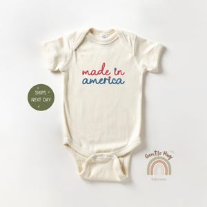 Made In America Baby Onesie®, Patriotic 4th of July Baby Outfit, Cute Summer Baby Bodysuit, Americana Baby Gift, Natural Baby Clothes