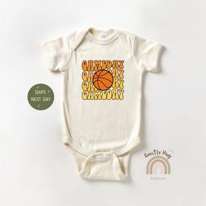 Gameday Football Baby Natural Onesie® - Cute Fall Natural Bodysuit - Trendy Natural Football Onesie® - Baby Shower Gift