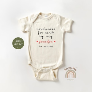 Handpicked For Earth Onesie®, In Heaven Bodysuit, Baby Announcement Onesie®, Heaven Sent Onesie®, New Baby Gift, Natural Baby Outfit