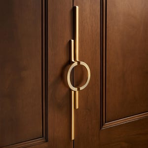 Cabinet Pulls, Semicircle Brass for Wardrobe Doors