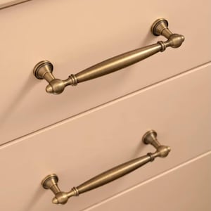 Brass Drawer Pulls, Vintage Cabinet Handles, Kitchen Hardware for Cupboards and Dressers