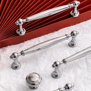 Polished Chrome Cabinet Hardware, Sleek Drawer Knobs Pulls for Modern home Furniture