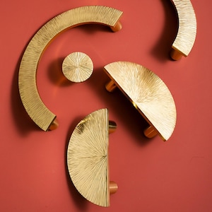Cabinet Pulls – Dresser Pulls – Textured Brass Handles for Modern Furniture