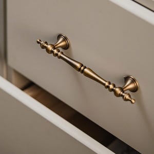 Vintage Drawer Pulls – Elongated Cabinet Handles with Beaded Details – Kitchen Hardware for Furniture