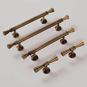 Cabinet Hardware, Antique Brass Knobs and Pulls, Unique Drawer Handles for Vintage Furniture