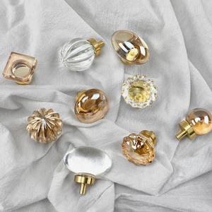 Crystal Dresser Knobs, Unique Glass Cabinet Knobs, Kitchen Hardware for Drawers & Vanity