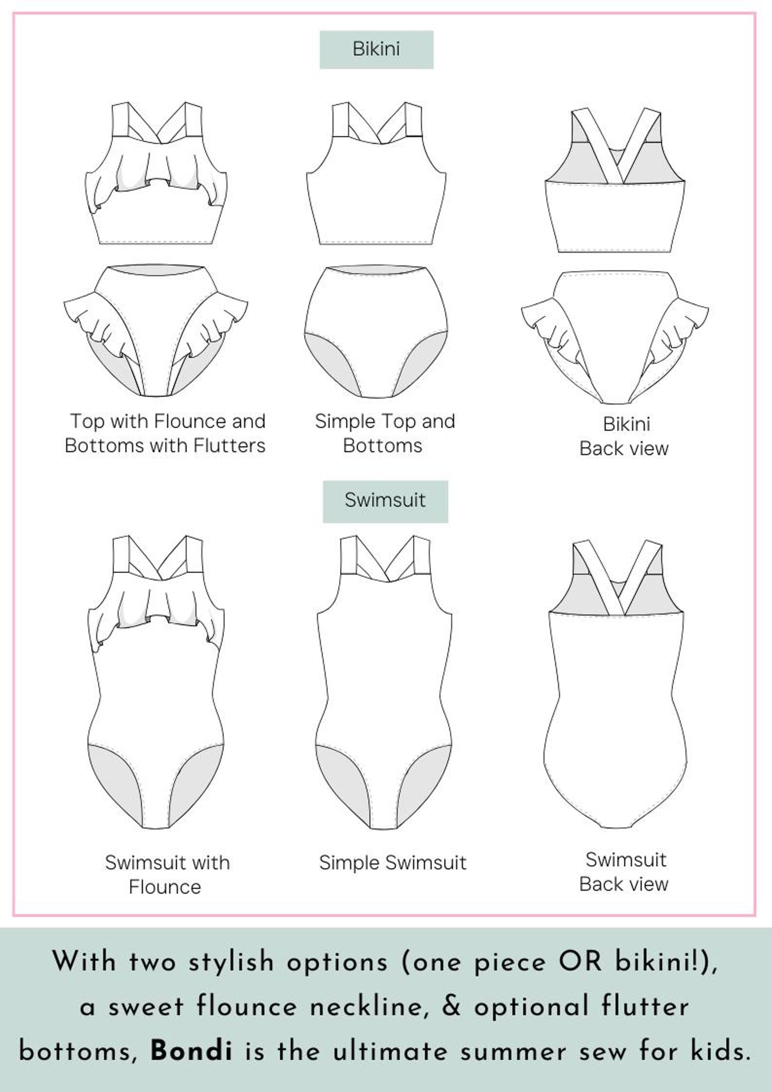 Bondi Swimsuit and Bikini - PDF Sewing Pattern - Etsy