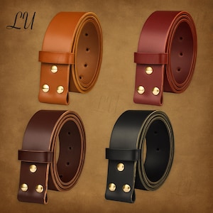 Handmade Full Grain Leather Belt Strap: 1.5&quot; Wide, Vegetable Tanned