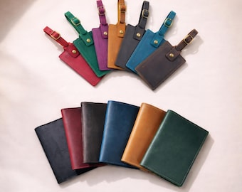 Funda para Pasaporte de Cuero | Cuero Crazy Horse de Grano Completo | Cartera de Viaje Personalizada y Delgada | Regalo de Viaje