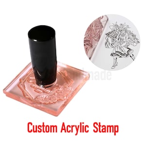 Tampon Logo Personnalisé | Tampon Transparent en Caoutchouc | Sceau de Mariage ou Emballage Pro