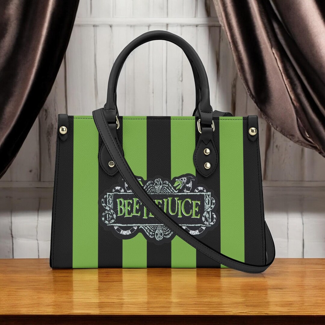Halloween Beetlejuice Handbag Casual Design, Spacious PU Leather Bag