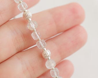 Ice Quartz and sterling silver bracelet