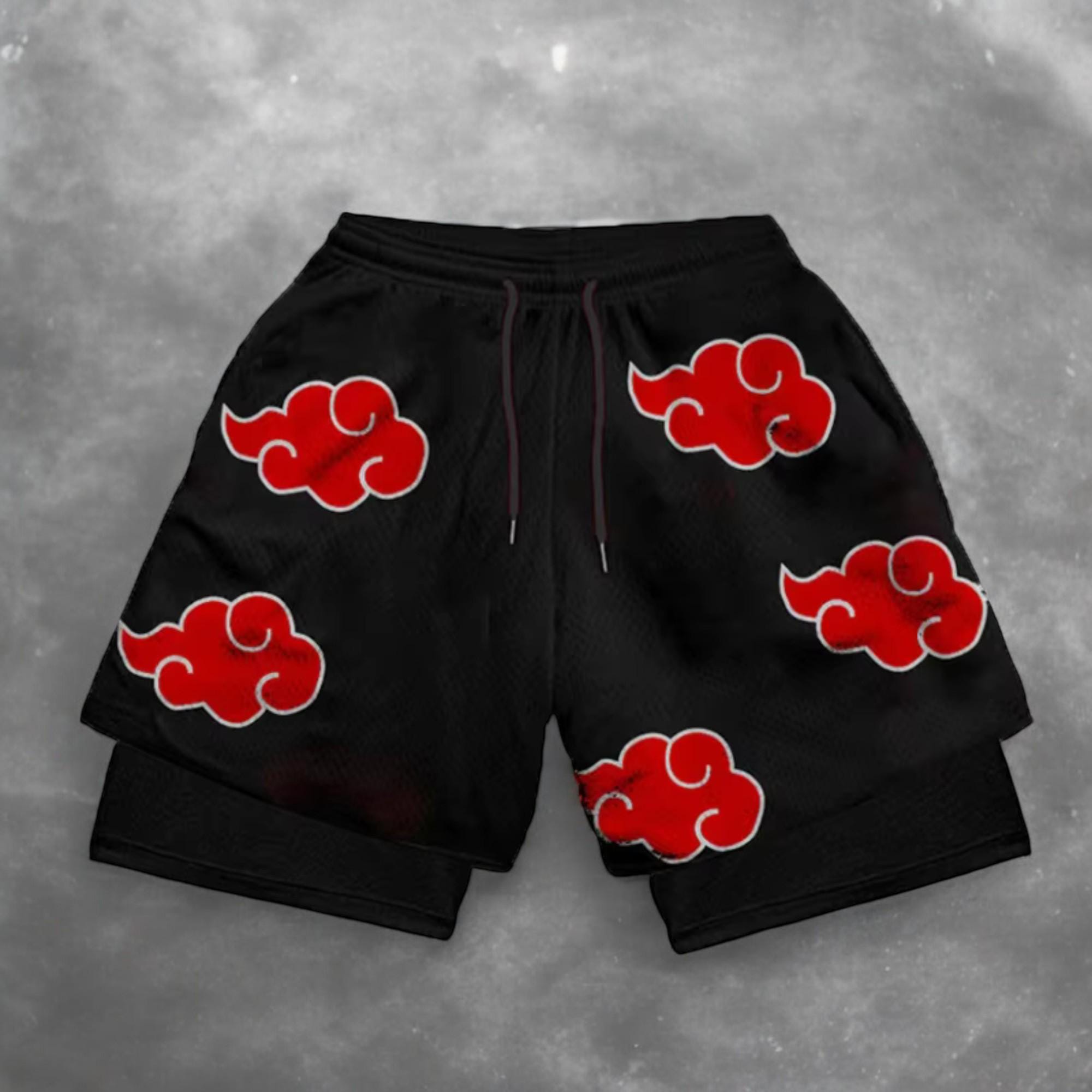 Anime Casual Gym Shorts | Graphic Men's Workout Shorts | Streetwear Shorts, Aesthetic Unisex Bottoms