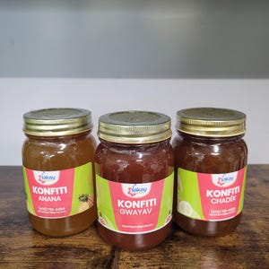Haitian jellies/jams/konfiti Anana(pineapples)/Chadèk (white grapefruit) /Gwayav(Guava)