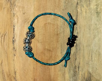 Leather slip knot bracelet