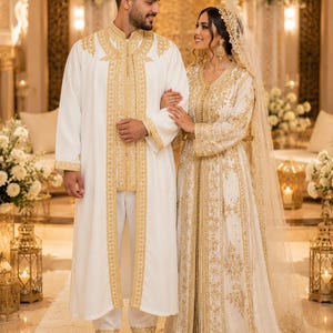 white gold dress guy Nikkah Dress Men
