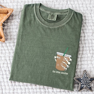 Comfort Colors® On The Rocks Coffee Shirt | Iced Coffee Weather Tee | Trendy Coffee Lover T-Shirt | Fall Coffee Gift | Cozy Graphic Tee