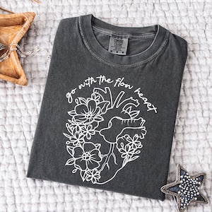 Comfort Colors® Retro Go With The Flow T Shirt, Nurse Shirt Nurse Gift For Women, Nurse Appreciation Gift, Cardiac Nurse Shirt, EKG Tech Tee
