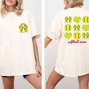 Comfort Color Personalized Softball Mom Shirt, Custom Name and Number Softball mom Shirt, Customized Softball Mom Shirt, Softball Mama Tee