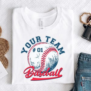 Custom Baseball Mom Shirts, Personalized Baseball Shirt, Game Day Baseball, Name and Number Baseball Tee, Baseball Team, Baseball Tee
