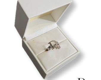 Dior Silver Millennium Pink Crystal Diorrisimo Ring w/ Box, Vintage Y2K, Size 6