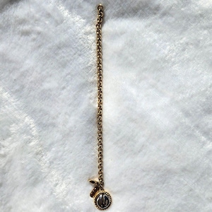 Valentino Garavani V Logo Bracelet Gold Tone Chain Medallion Charm Bracelet image 6