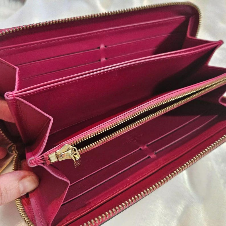 Louis Vuitton Indian Rose Monogram Vernis Patent Leather Zippy Wallet w/ Box GUC Vintage Y2K Luxury image 7