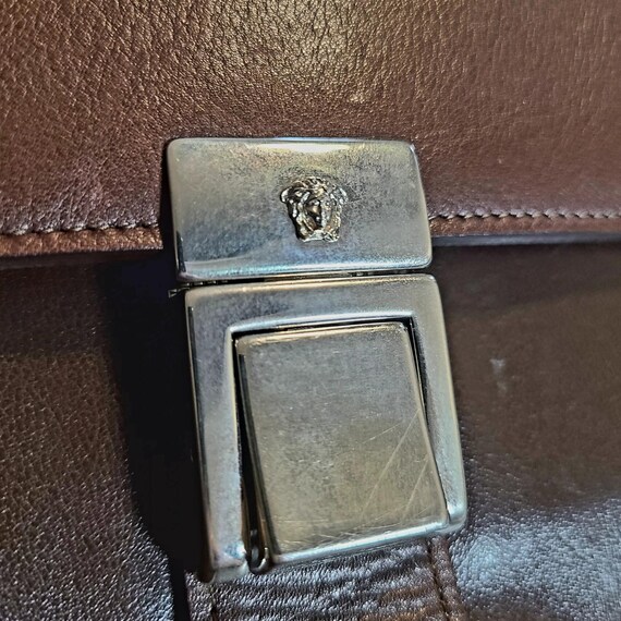 Versace [Authentic] Brown Leather Document Holder… - image 4