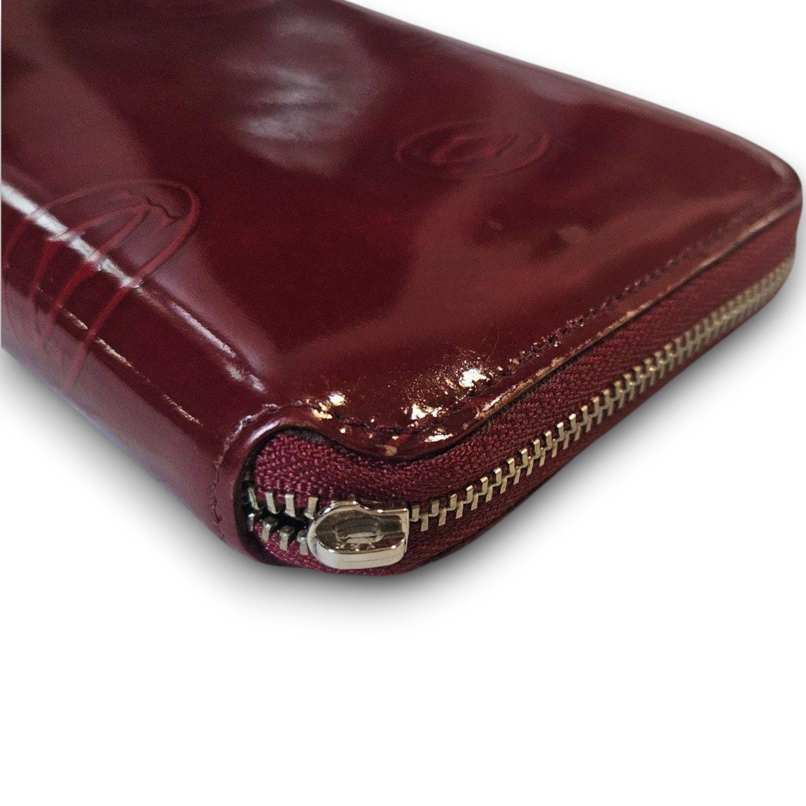 Cartier Vintage Happy Birthday Red Patent Leather Monogram Zippy
