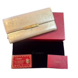 Cartier [Authentic] Metallic Golden Love Collection Long Wallet w/ Box & COA