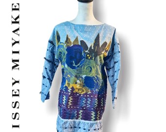 Issey Miyake Haat LIMITED Vintage Y2K Watercolor Flower Print Tunic, Size S/M