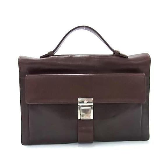 Versace [Authentic] Brown Leather Document Holder… - image 1