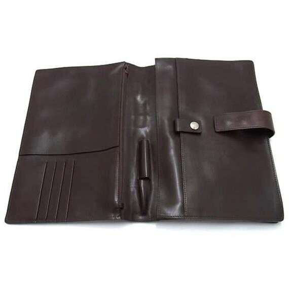 Versace [Authentic] Brown Leather Document Holder… - image 5