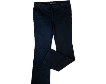 Balenciaga [Authentic] Midnight Blue Mid-Rise Bootcut Trouser Pants, Size 8, EUC Vintage