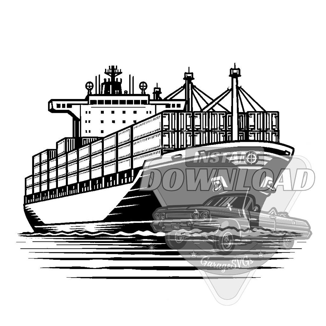 Container Ship Svg Css Code Cargo Ship SVG Bundle - Etsy UK