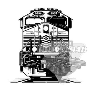 Locomotora diésel de carga SVG Bundle