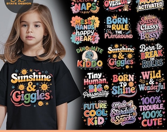 Toodle Boy Girl Bundle Png, Maglietta per bambini piccoli, Download digitale PNG per bambini selvatici, Download digitale per bambini, Design Png bundle