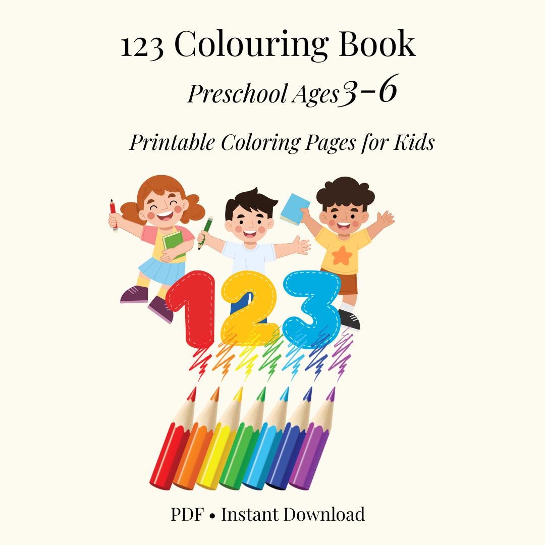 123 Coloring Book for Kids Numbers Coloring Printable | Toddler ...