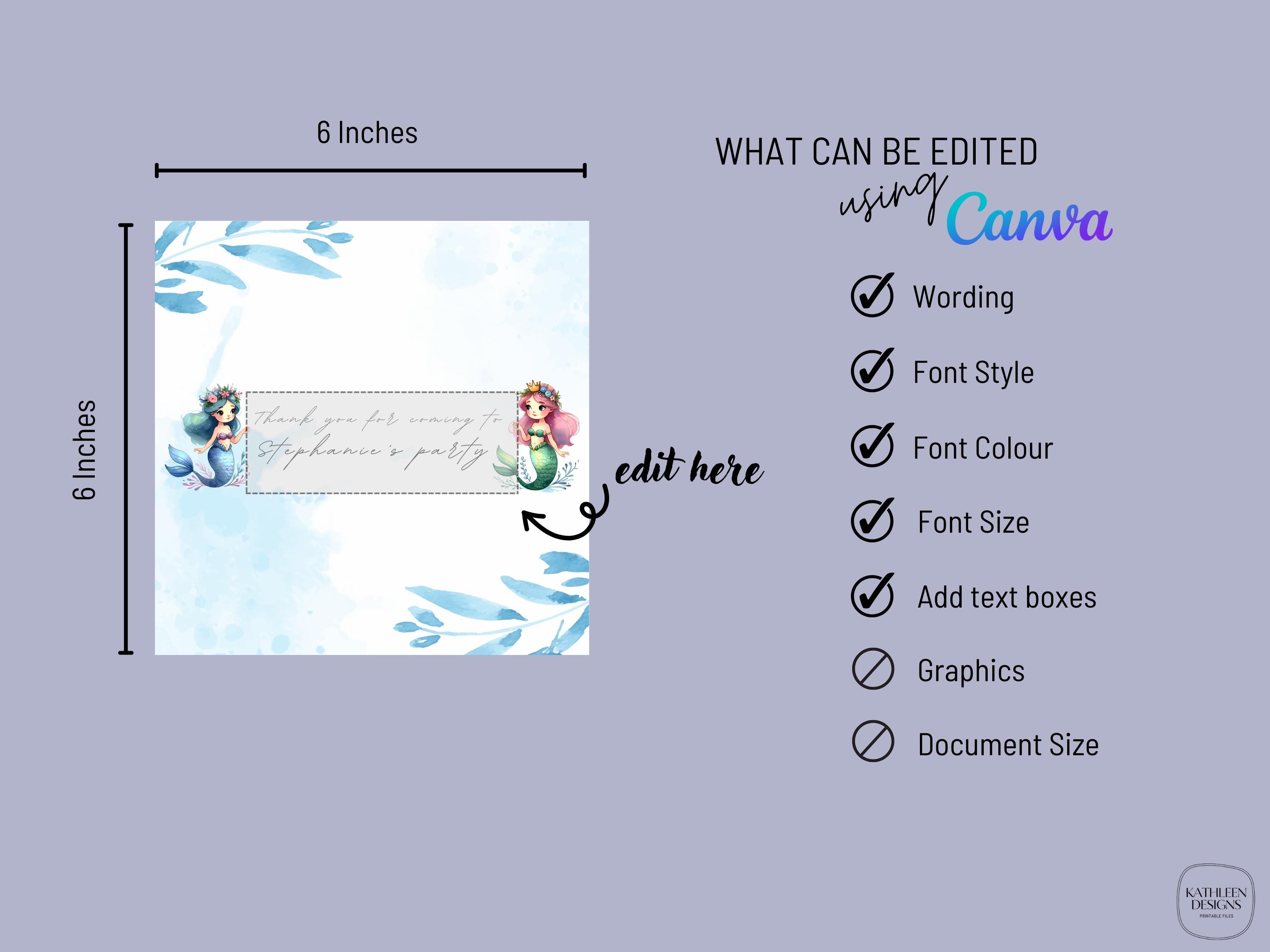 EDITABLE Mermaid Birthday Candy Bar Wrapper, Chocolate Wrapper ...