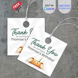 EDITABLE Holy Cannoli Thank You Tag, Italian Theme 1st Birthday Party Favor Tag, Bakery Celebration Template, Instant Download, BIAB10