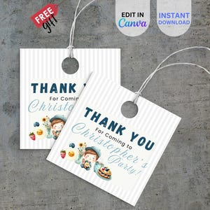 EDITABLE Brunch Anyone Birthday Thank You Tag, Boy Birthday Decor, Party Favors, Breakfast Party, Instant Download, Pancake Invite, BIT10