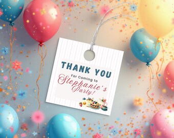 EDITABLE Brunch Anyone Birthday Thank You Tag, Girl Birthday Decor, Party Favors, Breakfast Party, Instant Download, Pancake Invite, BIT10