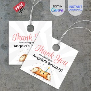EDITABLE Holy Cannoli Thank You Tag, Italian Theme 1st Birthday Party Favor Tag, Bakery Celebration Template, Instant Download, BIAB10