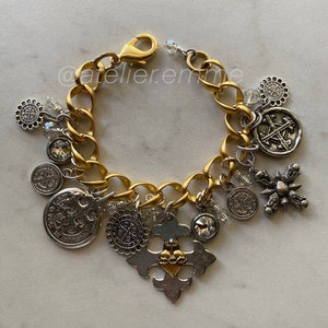 Boho Luxe CZ Pave Medallion Bracelet.