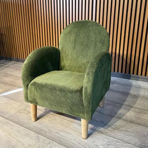 Green Kids Armchair, Personalized Toddler Armchair, Soft Upholstered Furniture