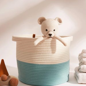 Cotton Rope Basket, Organizer Basket, Decorative Basket, Handmade Rope Basket, Natural Cotton Basket, Toy Storage Basket, Decorative Basket