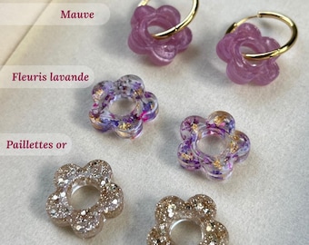 Boucles d'oreilles interchangeables - Pampilles fleurs