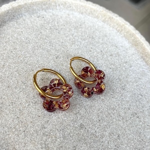 Interchangeable earrings - Flower tassels (with or without hoops)