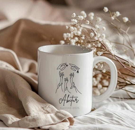 Personalisierte Tasse Abschluss, Geschenk Bachelor Abschluss, Geschenk Master Abschluss, Geschenk Doktor Titel,Studienabschluss Geschenkidee